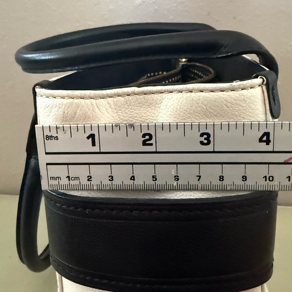 Kate Spade Black and Cream Leather Satchel Purse with Bow Accent - Picture 11 of 16